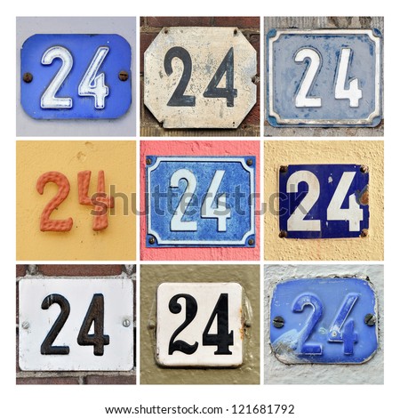Collage of House Numbers Twenty-four
