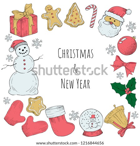 New year and christmas stuff, vector