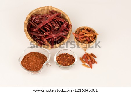 Chilli peppers and powder ,vegetables have medicinal properties.