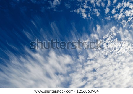 Cirrus Clouds and blue sky in late October 2018 at Midtown, Atlanta, Georgia, The United State
