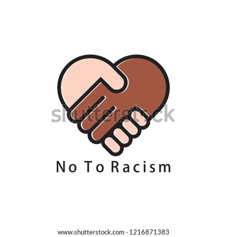 love symbol no to racism symbol vector Royalty-Free Stock Photo #1216871383
