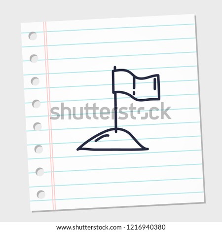 design image icon flag with paper background. vector illustration