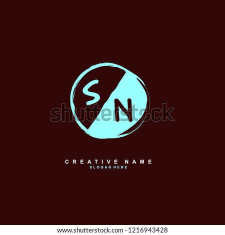 S N SN Initial logo template vector