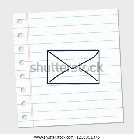 design image icon message with paper background. vector illustration
