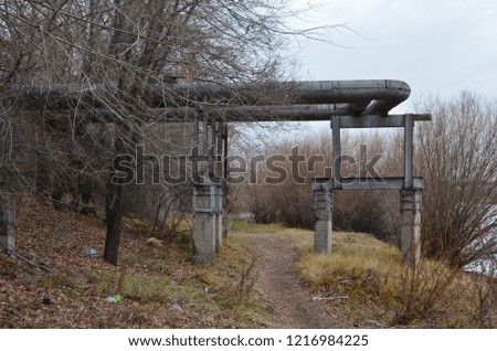 This picture shows a pipe turn over the walkway