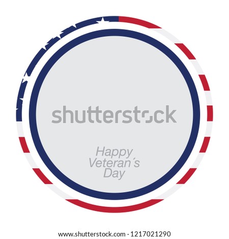 Veteran day label with the flag of United States. Vector illustration design