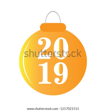Christmas ball with number. Vector illustration design