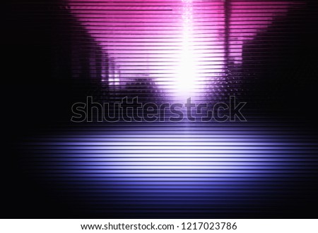 Pink and purple neon city texture with light leak background