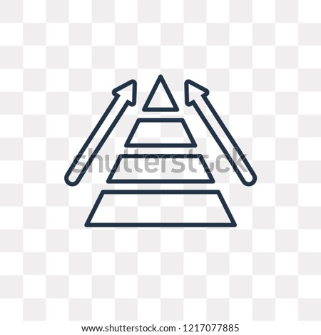 Pyramid chart vector outline icon isolated on transparent background, high quality linear Pyramid chart transparency concept can be used web and mobile
