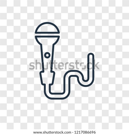 Microphone concept vector linear icon isolated on transparent background, Microphone concept transparency concept in outline style