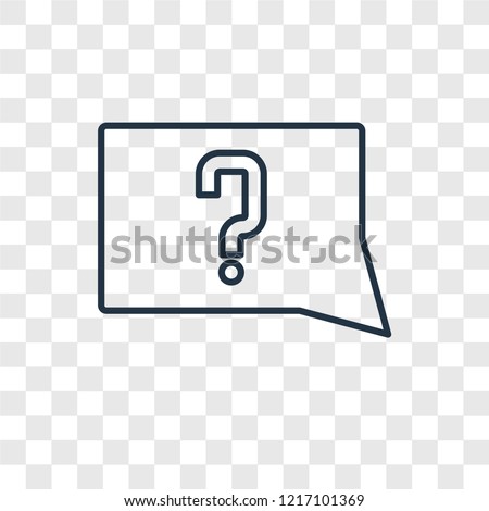 Unknown topic concept vector linear icon isolated on transparent background, Unknown topic concept transparency concept in outline style