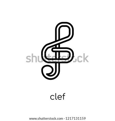 clef icon. Trendy modern flat linear vector clef icon on white background from thin line Music collection, outline vector illustration