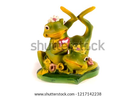 Decorative figure of a frog. For home and office decoration. Frog.