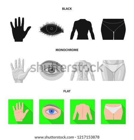Vector illustration of human and part symbol. Set of human and woman stock vector illustration.