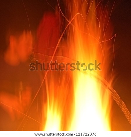 Orange red fire outdoors