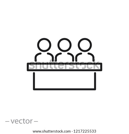 jury group committee icon, jurors linear sign on white background - editable vector illustration eps10 Royalty-Free Stock Photo #1217225533