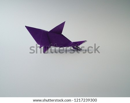 Origami Animals - purple shark