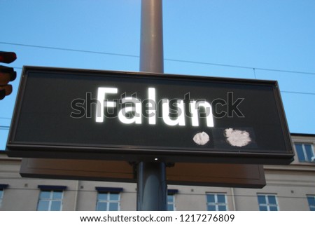 Sign from the city Falun