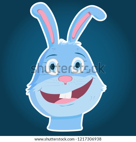 Blue bunny on background