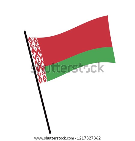 Flag of Belarus , Belarus flag waving isolated vector illustration