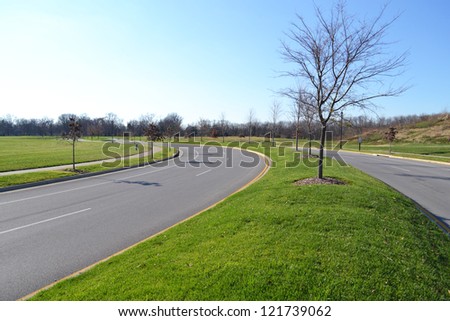 Newly Constructed Roadway Royalty-Free Stock Photo #121739062