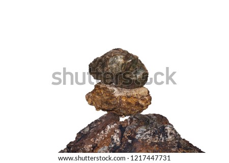 cliff rock stone on white background isolate