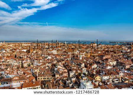 aerial view of Venice in summer