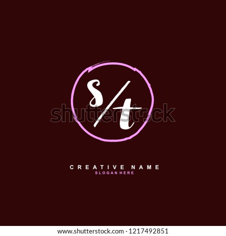 S T ST Initial logo template vector