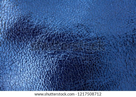 shiny blue metallic leather background texture