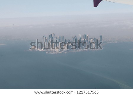Doha from aeroplane