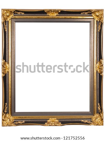 Gild picture frame, isolated on white