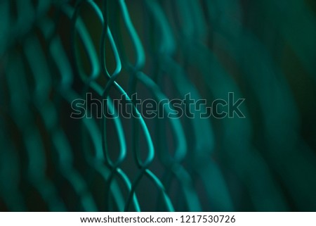 Close up a green fence nets