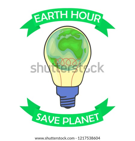 Illustration of Earth hour. Save planet. Flat design vector illustration