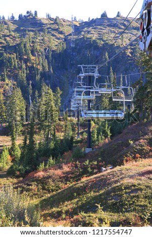 Empty chair lifts at Mt.Baker Ski Resort, Washington-USA