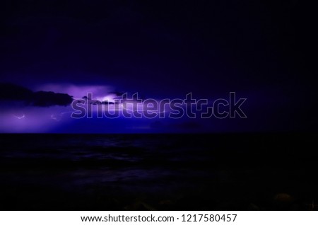 
lightning at sea