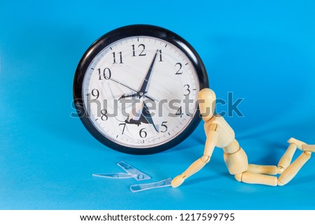 clock and man