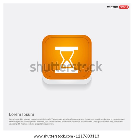 Hourglass Icon Orange Abstract Web Button - Free vector icon