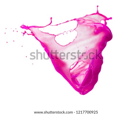 pink paint splash isolated on a white background