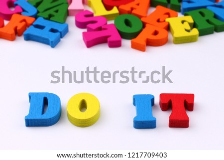 The word do it with colored letters