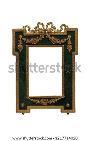 Vintage silver frame for photos, pictures, mirrors on a white background. Isolated.	