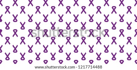 Purple day ribbon or month awareness november or april. World epilepsy, alzheimer or lupus day. people living with down, pancreatic fibromyalgia syndrome against. Vector cancer symbol or pictogram.