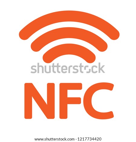 nfc icon orange on a white background Royalty-Free Stock Photo #1217734420