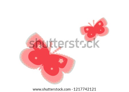 Vector butterfly. Objects isolated on white background.
