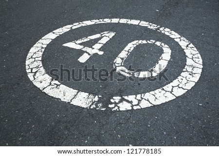 40 sign on the road