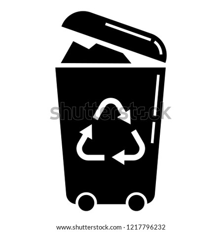 Recycle trash can icon. Simple illustration of recycle trash can vector icon for web design isolated on white background