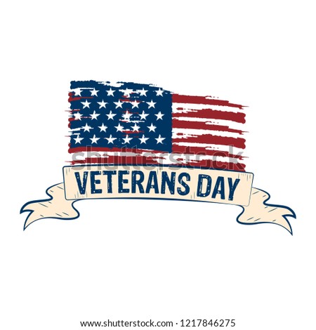 Isolated veteran day label. Vector illustration design