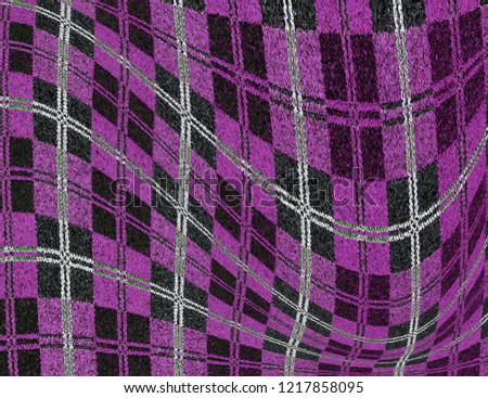 Oriental raster classic violet, white and gray and black pattern with white doodles. Ornamental abstract background.