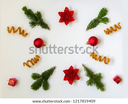 modern christmas composition with space to write in the middle