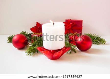 christmas decoration background with candle