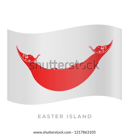 Easter Island waving flag vector icon. National symbol of Easter Island. Vector illustration isolated on white.